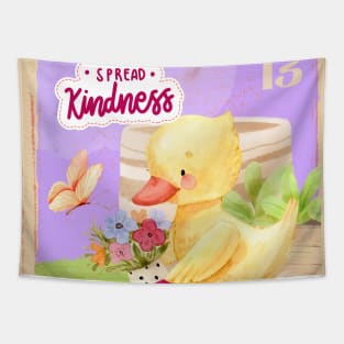 Cute Duck Showing Kindness With Nature Tapestry