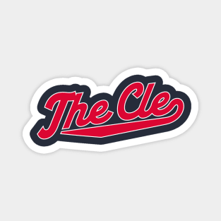 Cleveland 'The CLE' Baseball Script T-Shirt: Showcase Your Cleveland Pride with Bold Baseball Style! Magnet