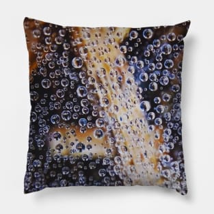 dew drops web in ithe morning Pillow