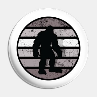 Sasquatch in blk and wht vintage sunset Pin