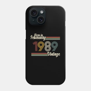 Vintage Born in February 1989 Phone Case