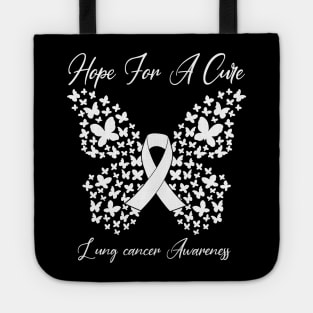 Hope For A Cure Butterfly Gift 3 Lung cancer Tote