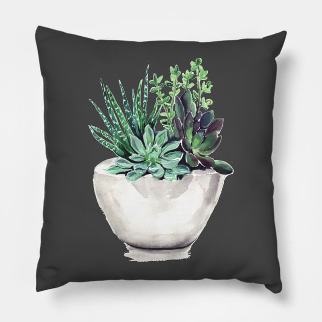 Succulents Pillow by Bridgetdav