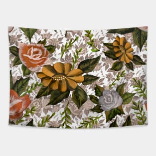 Painted Autumn Harvest- Watercolor Florals Tapestry