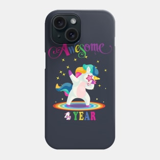 4th Birthday Unicorn Phone Case