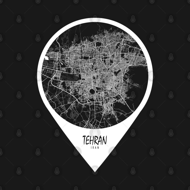 Tehran, Iran City Map - Travel Pin by deMAP Studio