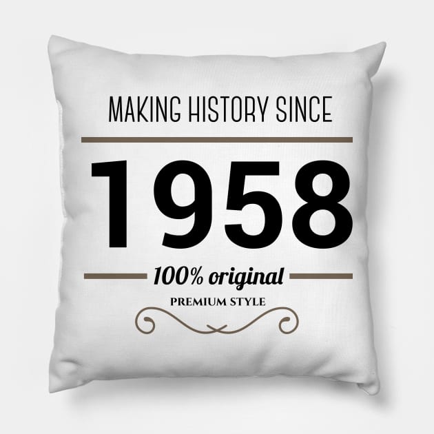 Making history since 1958 Pillow by JJFarquitectos