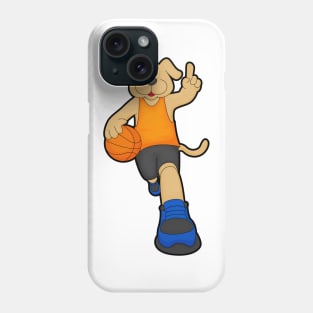 Dog as Basketball player with Basketball Phone Case