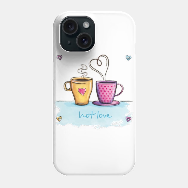 Coffee cups love Phone Case by Nopi Pantelidou