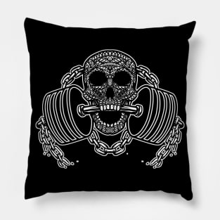 Barbell Skull Pillow