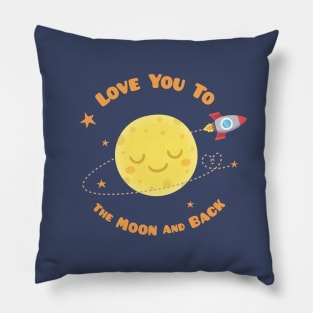 Cute Sleeping Moon, Love You To The Moon And Back Pillow