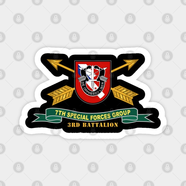 3rd Battalion, 7th Special Forces Group - Flash w Br - Ribbon X 300 Magnet by twix123844