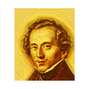 Felix Mendelssohn Golden Portrait | Felix Mendelssohn Artwork 8 T-Shirt
