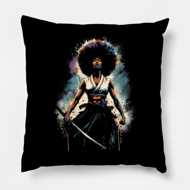 Afro Samurai Girl Pillow by Genbu