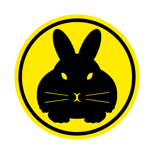 Bunny Beacon rebbit silhouette in yellow circle by davidscohen