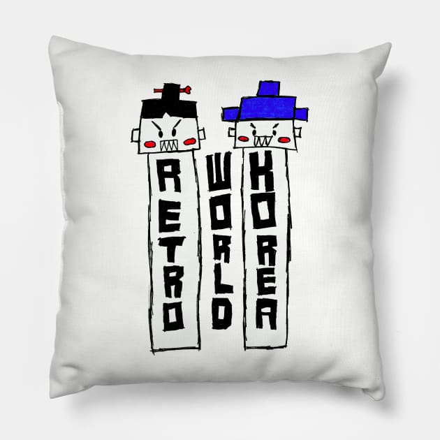 Retro World Korea - Chicken Scratch Style Pillow by retroworldkorea