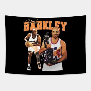 Charles Barkley The Chuck Basketball Legend Signature Vintage Retro 80s 90s Bootleg Rap Style Tapestry