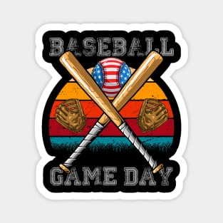 Baseball Lover American Game Day Flag Magnet