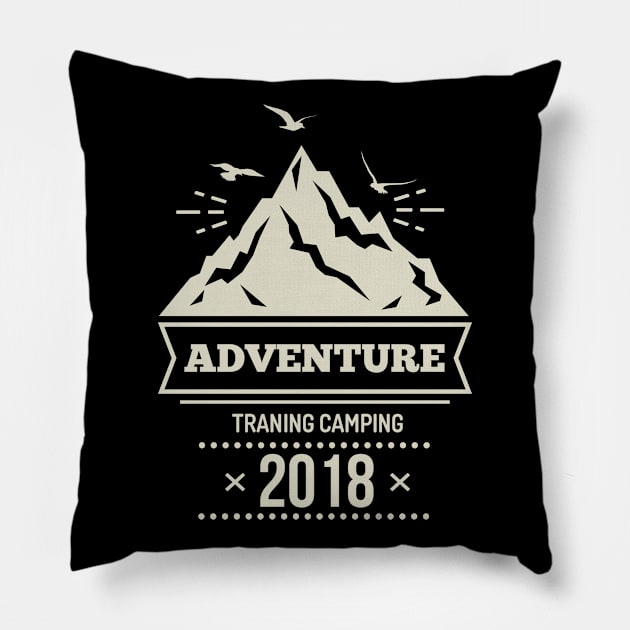 Adventure Camping 2018 Pillow by GreekTavern