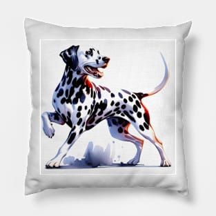 Dalmatian Watercolor Painting - Beautiful Dog Pillow