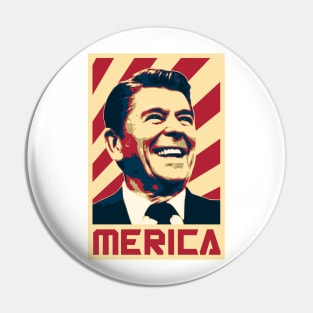 Reagan Merica Retro Propaganda Pin