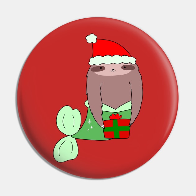 Christmas Mermaid Sloth Pin by saradaboru