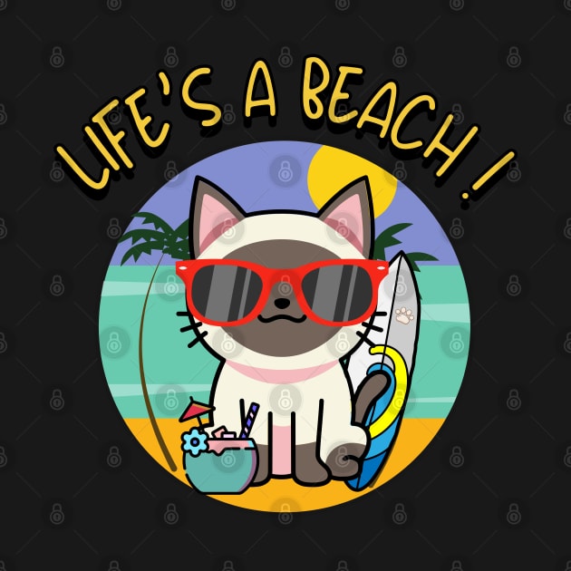 Cute siamese cat Goes to the beach by Pet Station