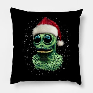 Christmas Sleestak in Santa Hat by HomeStudio Pillow