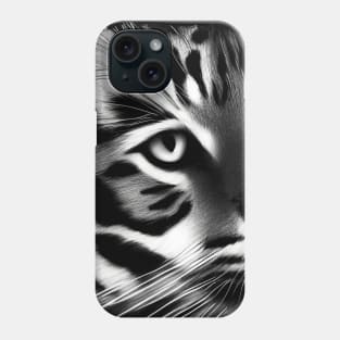 Tiger Face - White monochrome design Phone Case