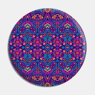 Colorful Oriental Rug Mandala Boho Pattern Pin