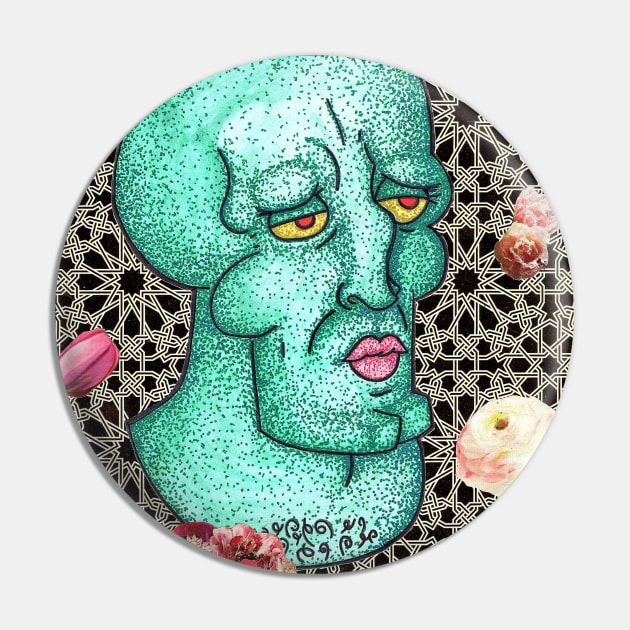 Handsome Squidward Pin by nannonthehermit