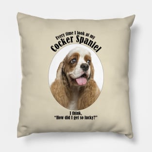 Lucky Cocker Spaniel Pillow