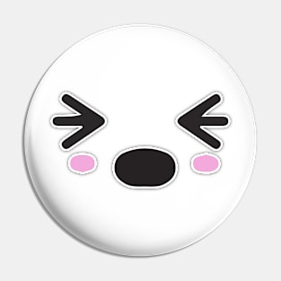 Kawaii shocked eyes face Pin