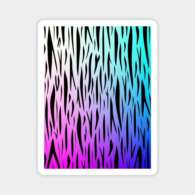 Tiger Stripes Pink Blue Magnet by SartorisArt1