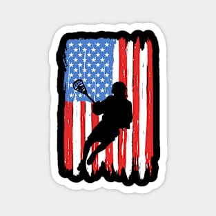 American Flag Lacrosse Graphic Magnet