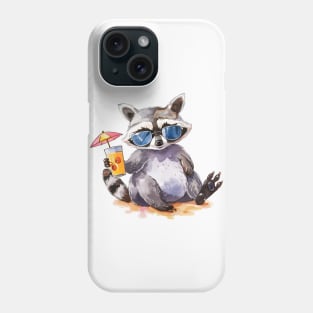 Summertime Raccoon beach chillout Phone Case