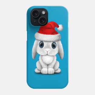 White Baby Bunny Wearing a Santa Hat Phone Case
