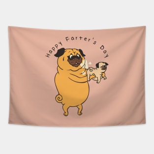 Happy Farter's Day Pug Tapestry