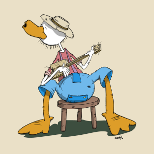 Hillbilly Duck plays the Cigar Box Guitar T-Shirt