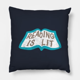 Reading Is Lit Book Lover Humor Pillow