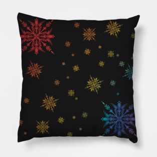 Colourful snow flake pattern Pillow