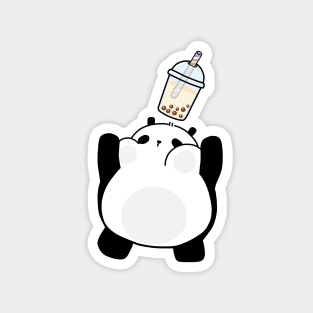 Little Panda Catching Boba! Magnet