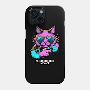 Cat Neighborhood Menace Synthwave Retro Phone Case