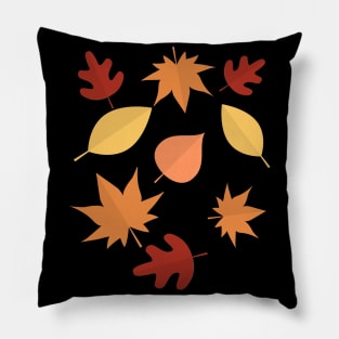 Autumn Fall Leaves Offset Pattern Design Pillow