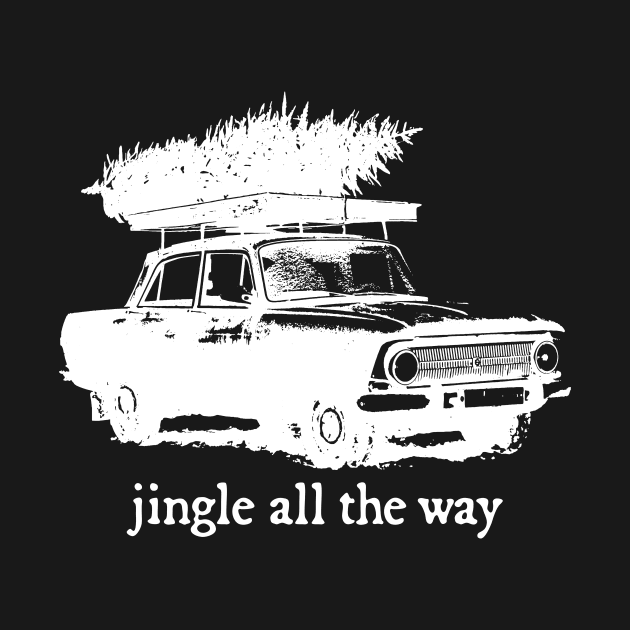 Vintage Car with Christmas Tree by Spindriftdesigns