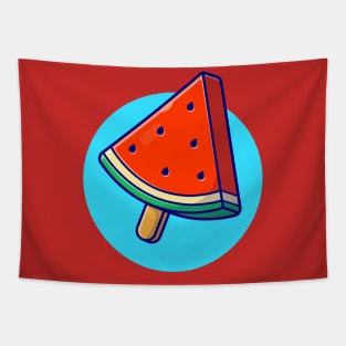 Watermelon Popsicle Cartoon Vector Icon Illustration Tapestry