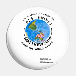 Upside Down World with larger front print Pin