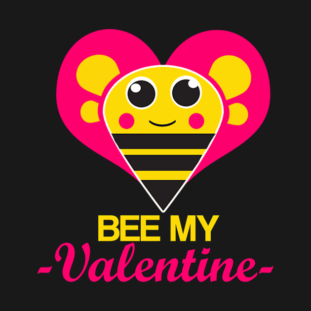 Bee My Valentine Cute Art by HeartFavoriteDesigns