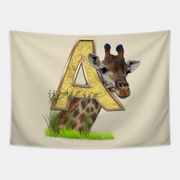 Birthday-Capital Monogram -letter A Tapestry by Just Kidding by Nadine May