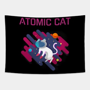 Atomic cat in outer space Tapestry